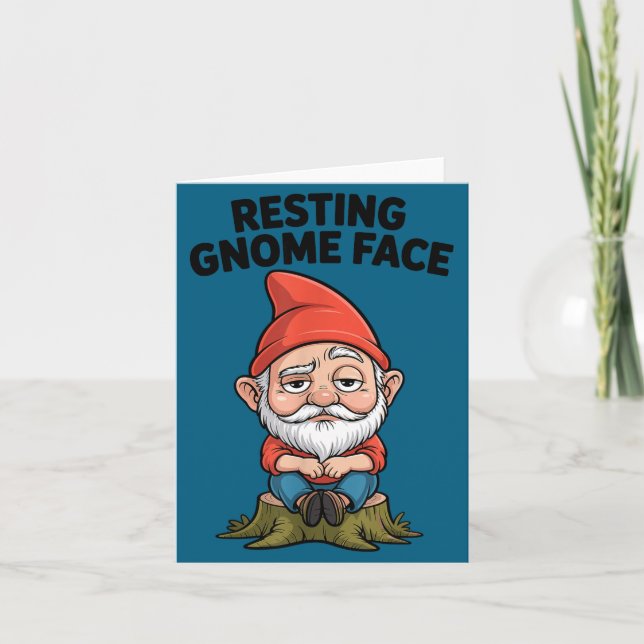 Carte Resting Gnome Face Cute Funny Christmas Kawaii Car (Devant)