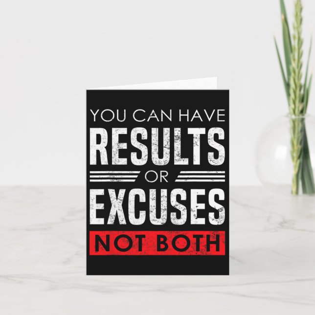 Carte Résultats Ou Excuses - Motivational Bodybuilding Q (Devant)