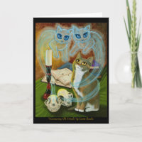 Résumer de vieux amis, Ghost Cat Art Greeting Card