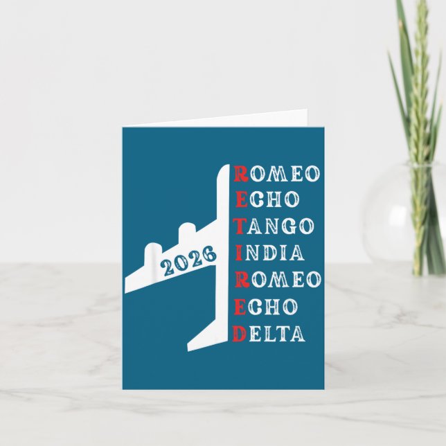 Carte Retired Lot 2026 Phonetic Alphabet Retirement Gift (Devant)