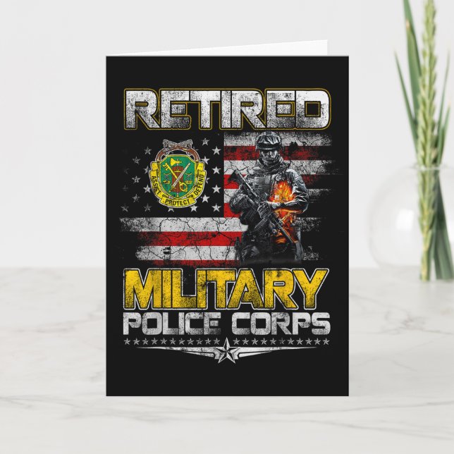 Carte Retired Military Lice Veterans Day Patriotic Memor (Devant)