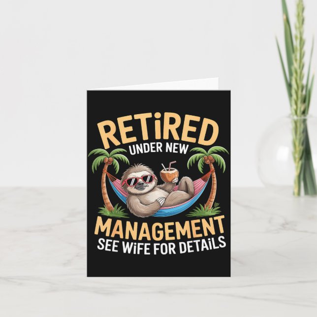 Carte Retired Under New Management See Wife Funny Retire (Devant)
