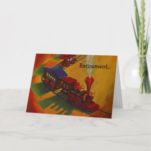 Carte Retirement Railroad Métaphor Steam On Train track 