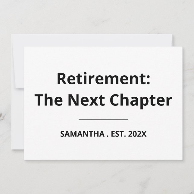 Carte Retirement: The Next Chapter Funny Retirement Card (Devant)