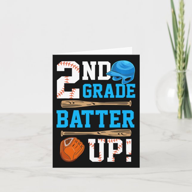 Carte Retour À L'École 2E Année Batterie Premier Basebal (Devant)