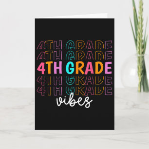 Carte Retour à l'école 4e année Vibes Rétro Enseignant É