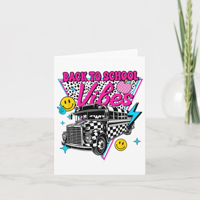Carte Retour à l'école Ambiance Bus Scolaire Prof Prépar (Devant)
