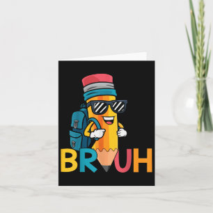 Carte Retour À L'École Bruh Dabbing Pencil Boys Premier