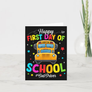 Carte Retour À L'École Conducteur De Bus Joyeux Premier