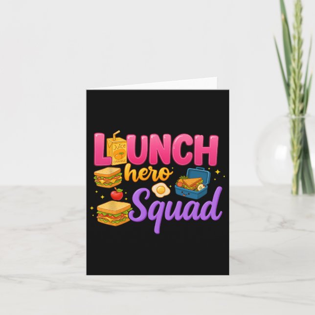Carte Retour À L'École Déjeuner Lady Squad Déjeuner Hero (Devant)