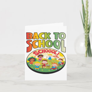 Carte Retour à l'école Élèves heureux de revoir leurs am
