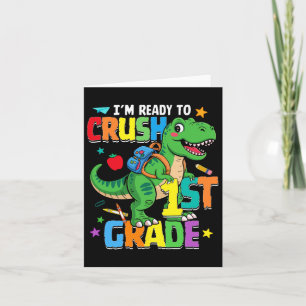 Carte Retour À L'École Garçon Dinosaur Je suis prêt à éc