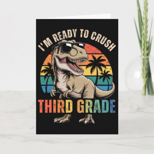 Carte Retour à l'école Garçon dinosaure Je suis prêt à é