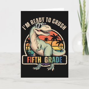 Carte Retour à l'école Garçon dinosaure Je suis prêt à é