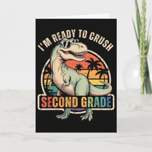 Carte Retour à l'école Garçon dinosaure Je suis prêt à é