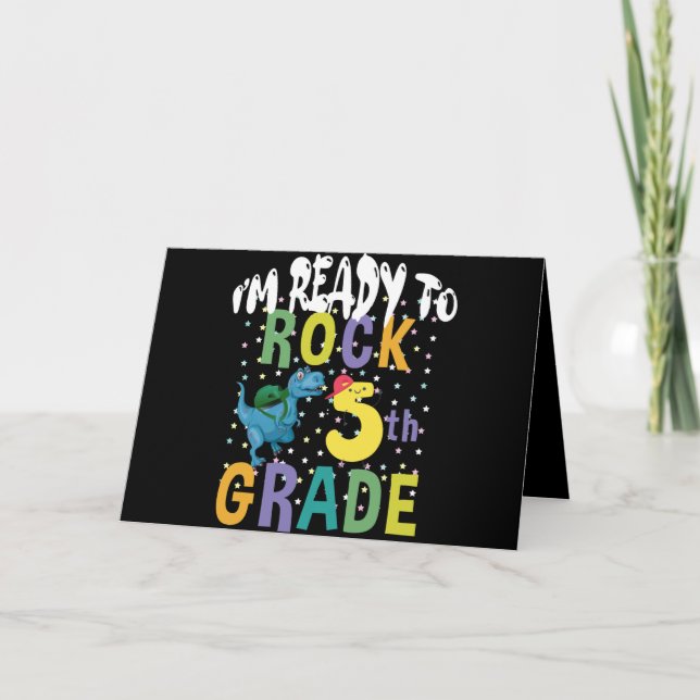 Carte Retour à l'école Je suis prêt à rocker 5e année Di (Devant)