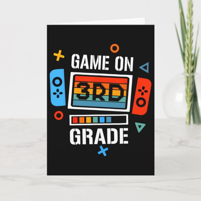 Carte Retour à l'école jeu activé 3e année drôle gamer e (Devant)