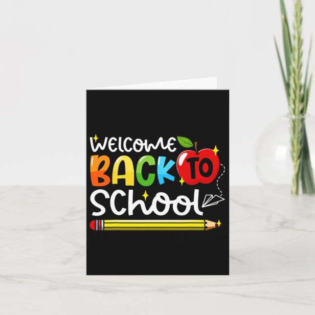 Carte Retour À L'École Premier Jour De L'École Enseignan (Devant)