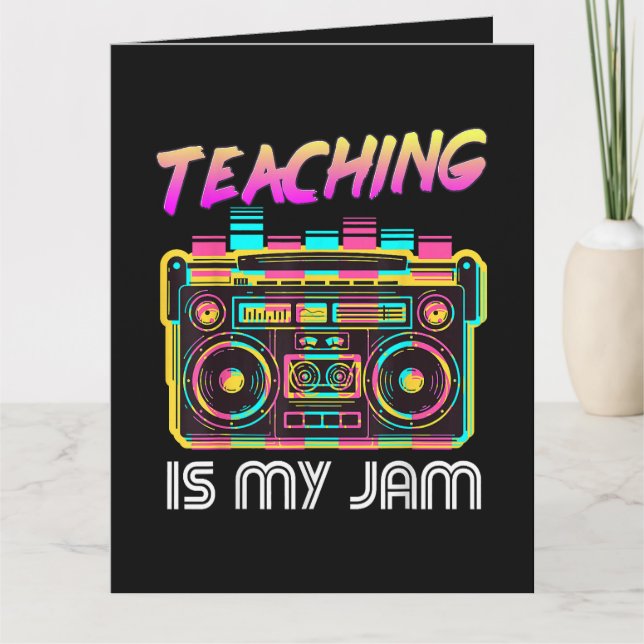 Carte Retour à l'école Rétro Enseigner est mon truc 80s (Devant)