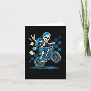Carte Retour À L'École Vélo Skeleton équitation Bmx Vélo