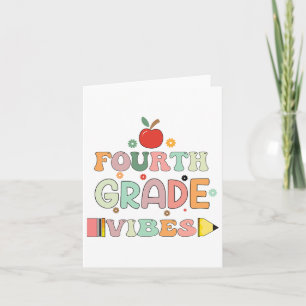 Carte Retour À L'École Vibes De Quatrième Année Étudiant
