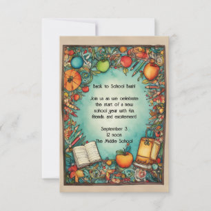 Carte Retour à l'invitation de la fête scolaire