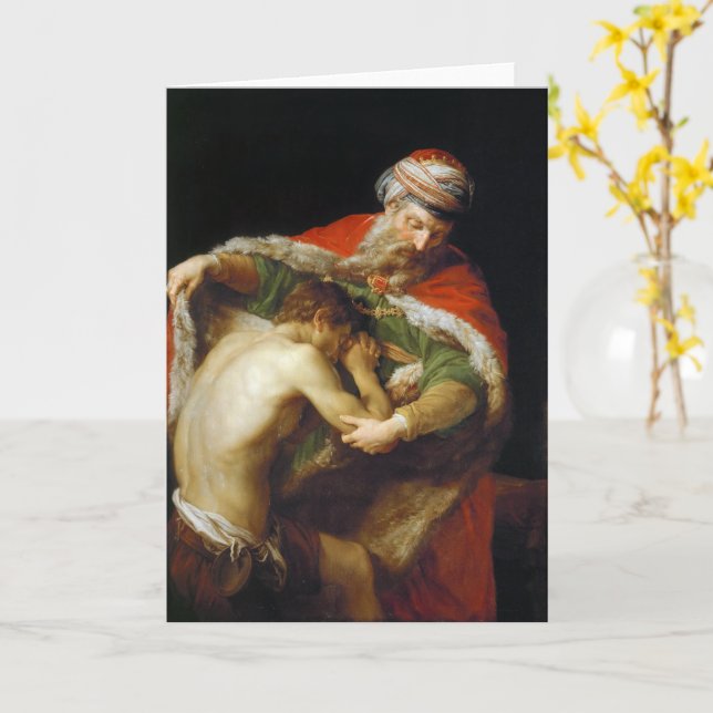 Carte Retour de l'Enfant Prodigue (1773) par Pompeo Bato (Fleur jaune)