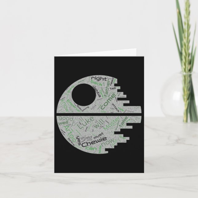 Carte Retour Du Sticker Jedi Word Art (Devant)