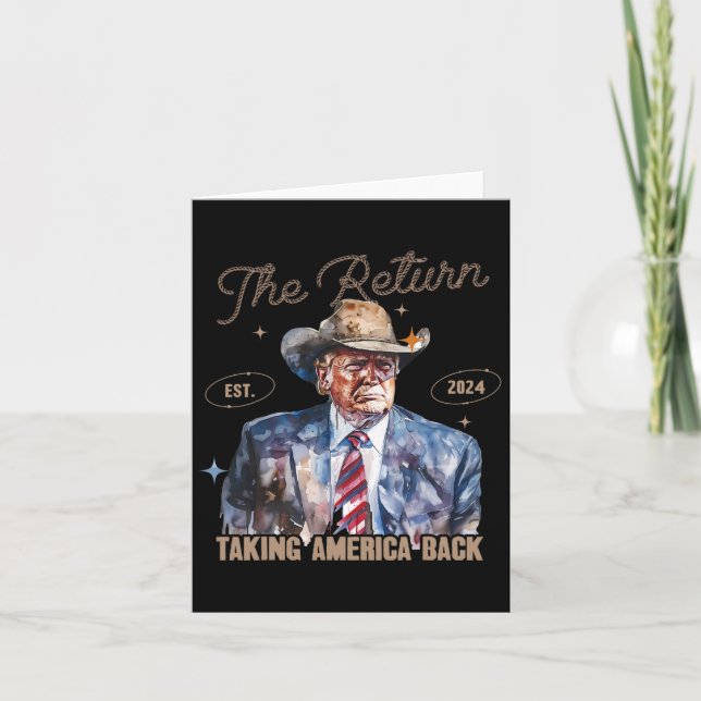 Carte Retour Western Cowboy Trump 2024 Prise de l'Amériq (Devant)