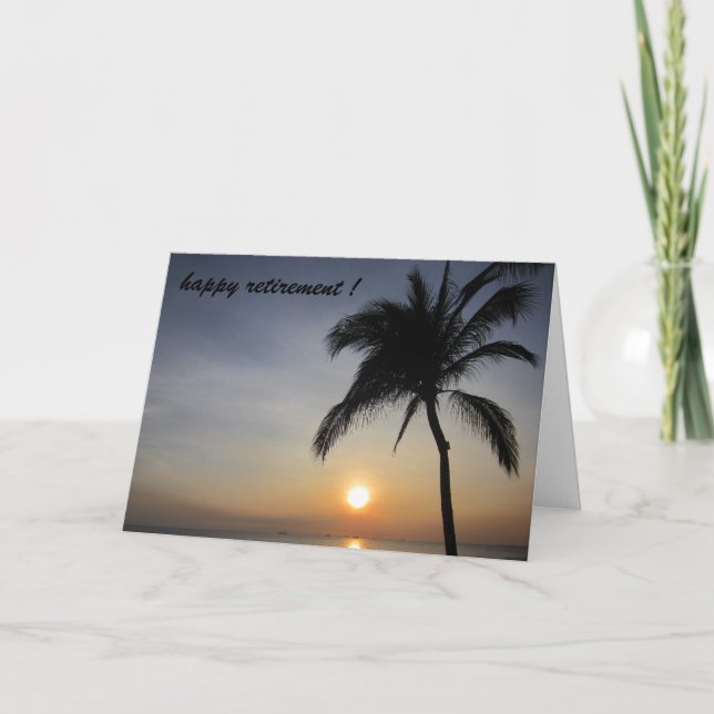 Carte retraite au coucher du soleil de palme (Devant)