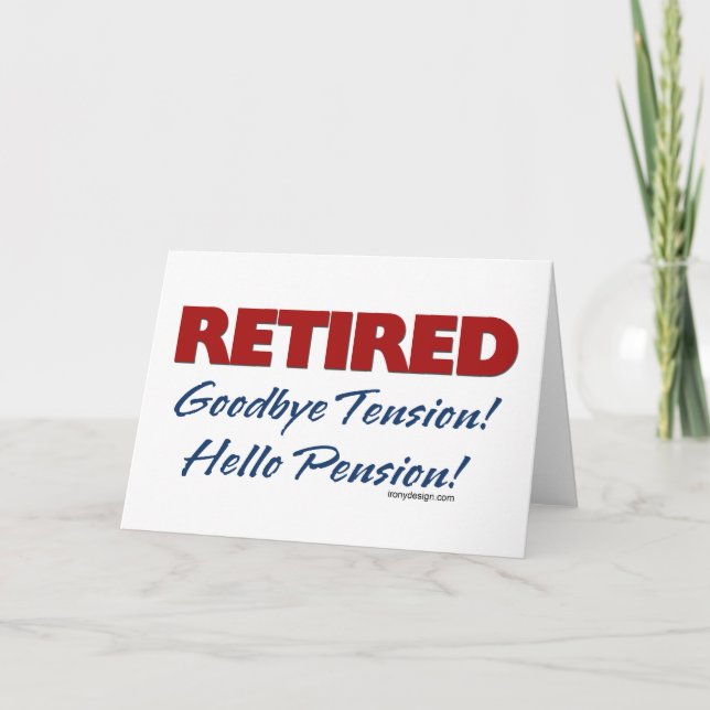 Carte Retraité : Bonjour pension! (Devant)