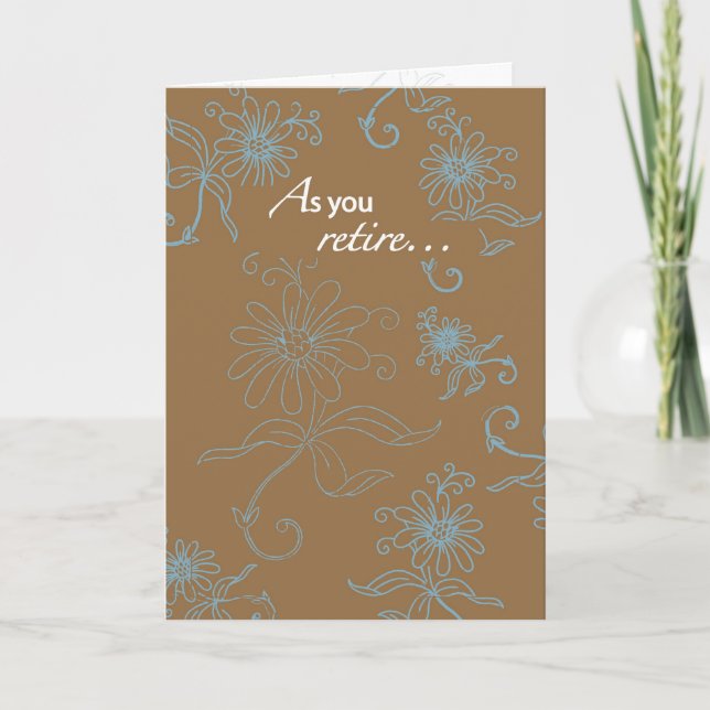 Carte Retraite, Brown Avec Des Flèches Bleues (Devant)