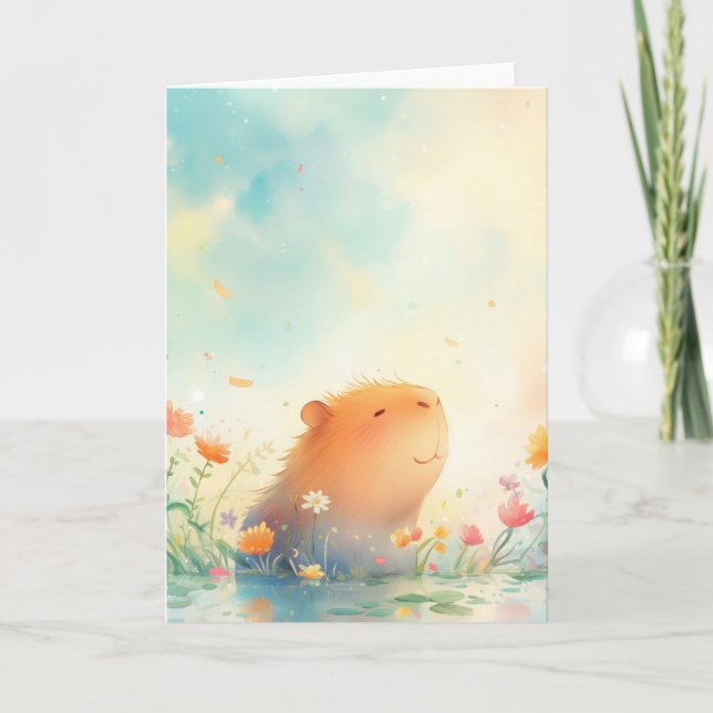 Carte Retraite de l'étang aux fleurs de capybara (Devant)