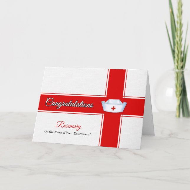 Carte Retraite de soins infirmiers Félicitations Nom (Devant)