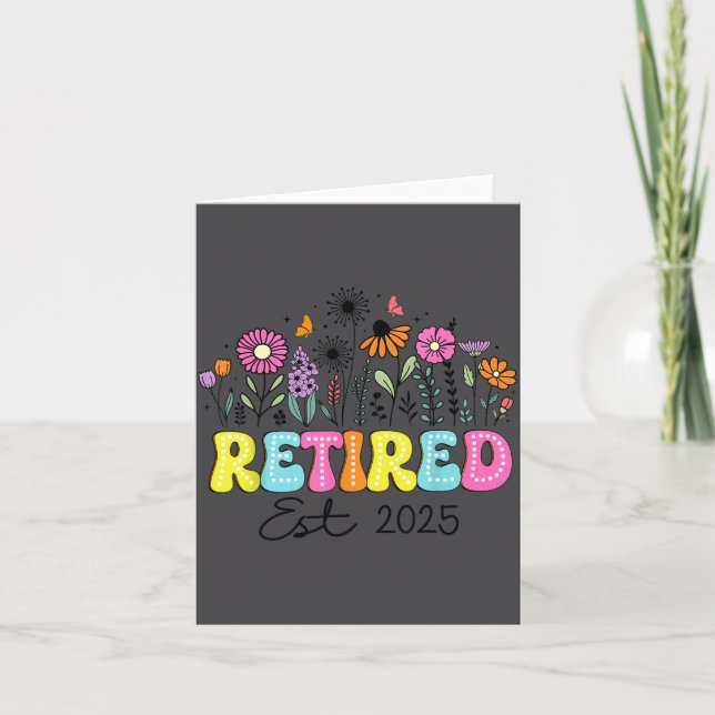Carte Retraité depuis 2025 Boho Floral Retraite Retraité (Devant)
