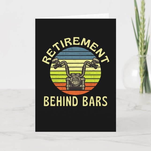 Carte Retraite Derrière Les Bars Funny Moto (Devant)