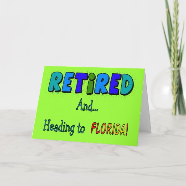 Carte Retraité et se dirigeant vers la Floride (Devant)