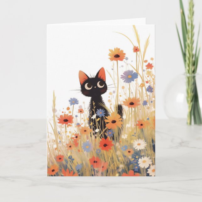 Carte Retraite Fleur du Chat Noir (Devant)
