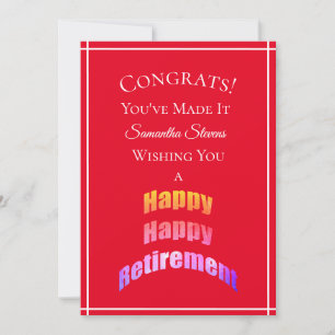 Carte Retraite heureuse Congrats vous lui avez fait