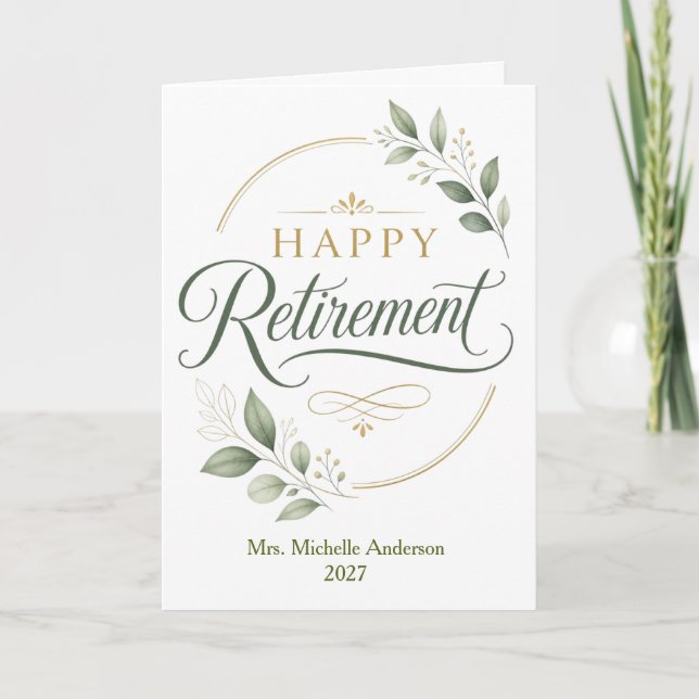 Carte Retraite Heureuse Personnalisée (Devant)