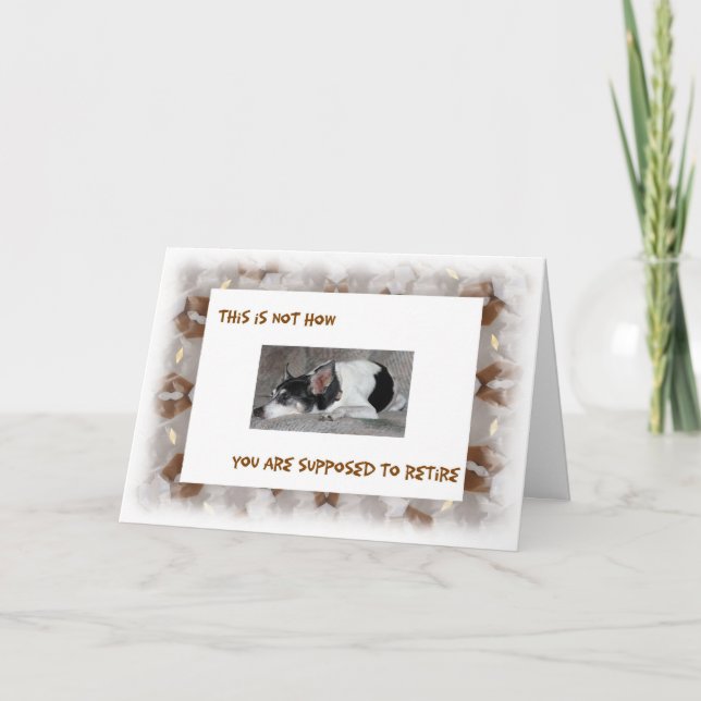 Carte Retraite, image de chien endormi (Devant)