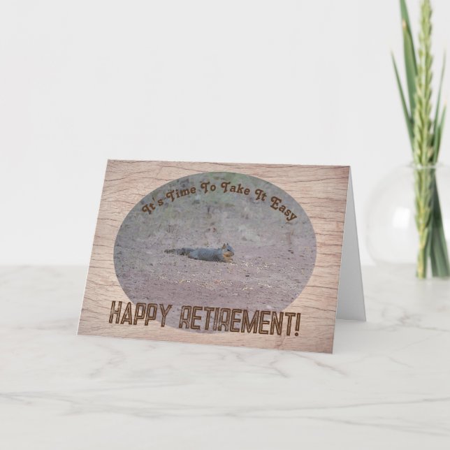 Carte Retraite Relaxante aux écureuils mignons (Devant)