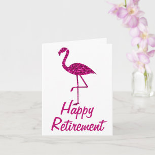 Carte Retraite rose flamingo Texte personnalisé Salutati