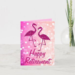 Carte Retraite rose flamingo Texte personnalisé Salutati