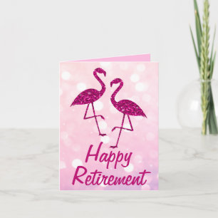Carte Retraite rose flamingo Texte personnalisé Salutati