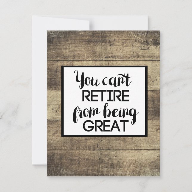 Carte Retraite rustique Brown en bois (Devant)