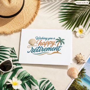Carte Retraite Typographie Tropicale Moderne