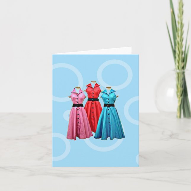 CARTE RETRO 1950 RESSES GREETING CARD (Devant)