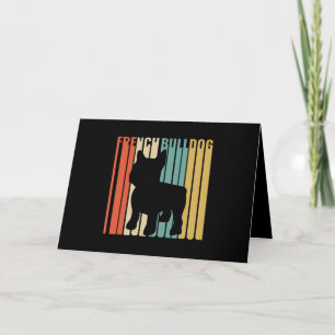 Carte Retro 1970s Chien Silhouette Français Chien-taurea