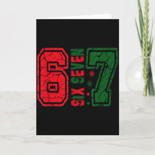 Carte Rétro 67 Drôle Six Sept Mème 6 7 Numéro Noël